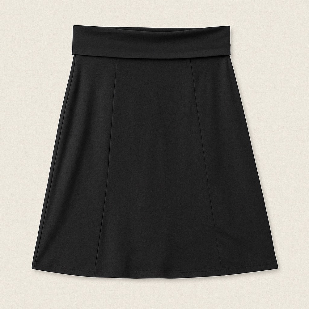 Carve Designs Fold Over Skirt XS Black A-Line Travel Athleisure